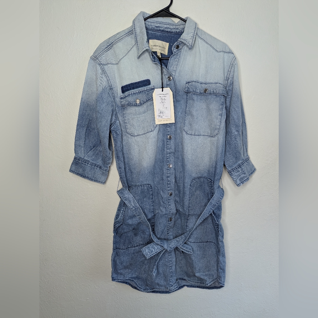 Nwt Current/Elliot The Destiny Cotton And Hemp Blend Dress Women's Size M